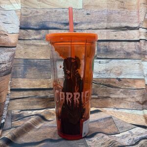 Carrie "Bloodie" Movie Tumbler Stephen King Horror Drinking Cup Straw & Lid